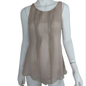Brunello Cucinelli Cream Layered Minimalist Silk Shell